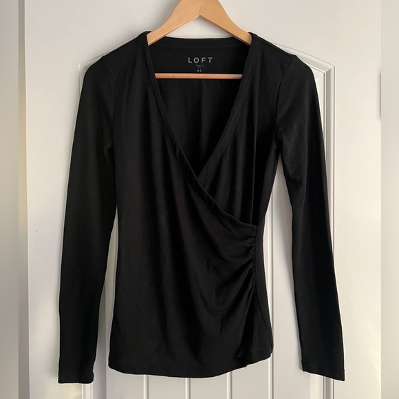 LOFT Tops - LOFT Women's Black Wrap Blouse